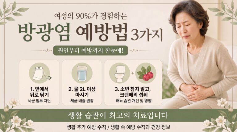 소변볼 때 찌릿하고 자꾸 마렵다면? 방광염 증상일 수 있습니다
