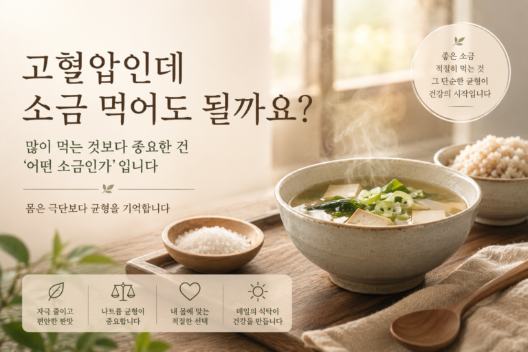 고혈압인데 소금 먹어도 될까요?