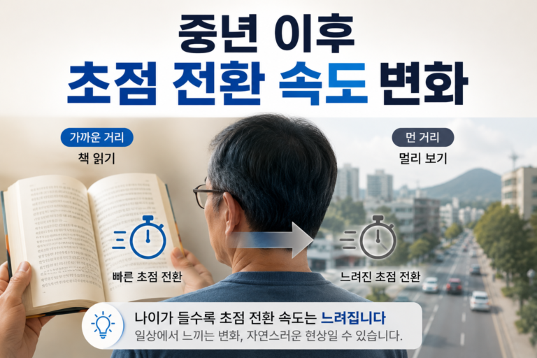 중년 이후 초점 전환 속도 변화