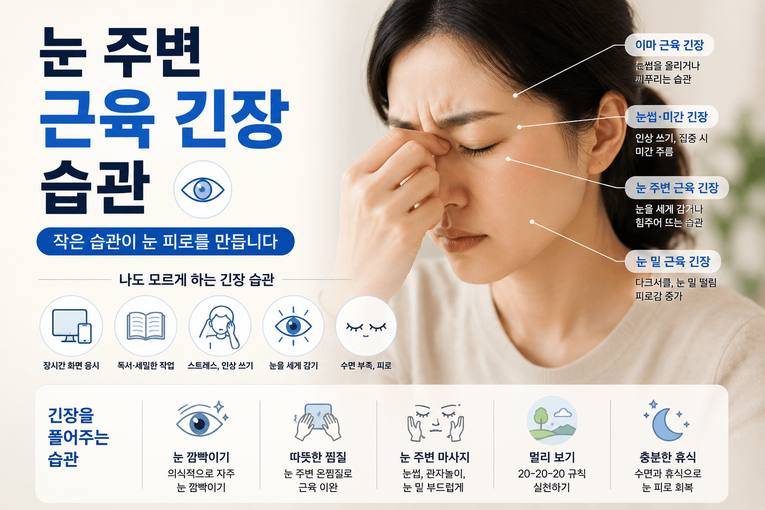눈 주변 근육 긴장 습관