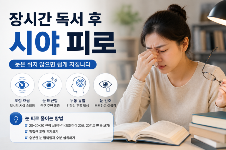장시간 독서 후 시야 피로