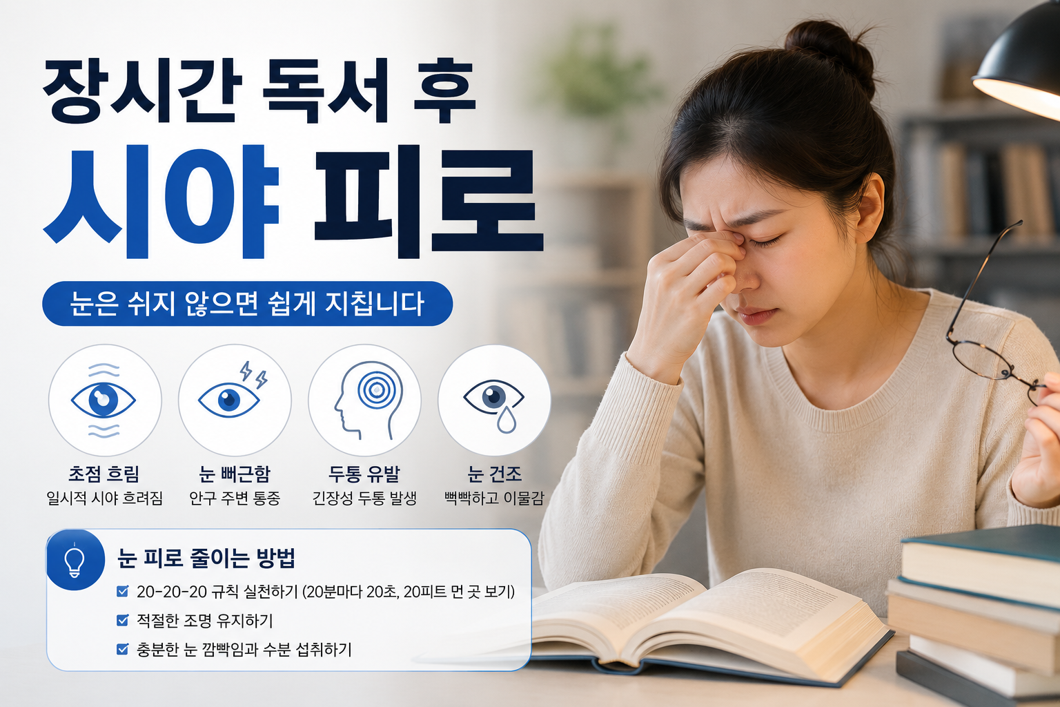 장시간 독서 후 시야 피로